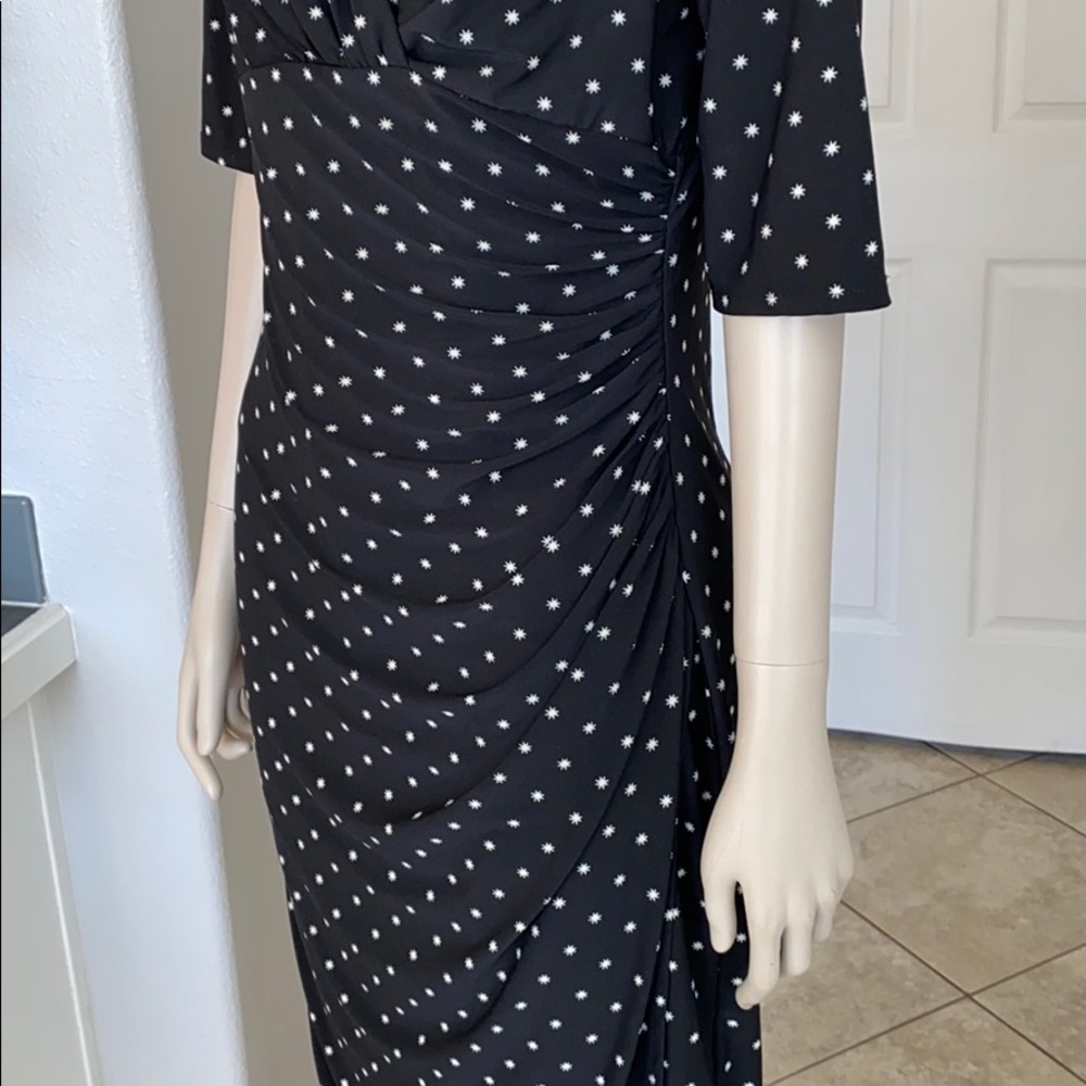 Ralph Lauren stars black/white faux wrap dress-6 - Picture 3 of 8